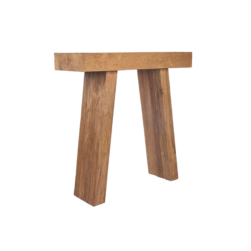 Table console teck massif naturel pour salon ou entrée – 86x30 cm