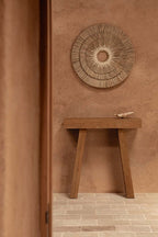Table console teck massif naturel pour salon ou entrée – 86x30 cm