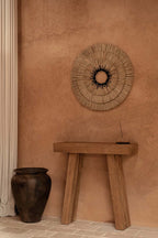 Table console teck massif naturel pour salon ou entrée – 86x30 cm