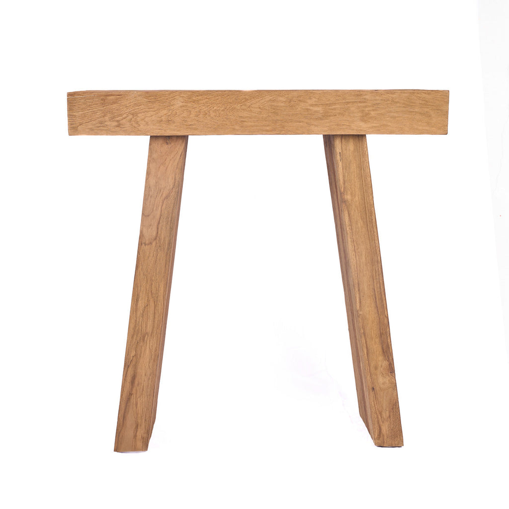 Table console teck massif naturel pour salon ou entrée – 86x30 cm