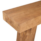 Table console teck massif naturel pour salon ou entrée – 86x30 cm