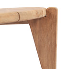 Table basse ronde en teck recyclé naturel pour jardin ou terrasse – Ø50 cm