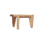 Table basse ronde en teck recyclé naturel pour jardin ou terrasse – Ø50 cm