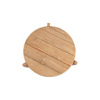 Table basse ronde en teck recyclé naturel pour jardin ou terrasse – Ø50 cm
