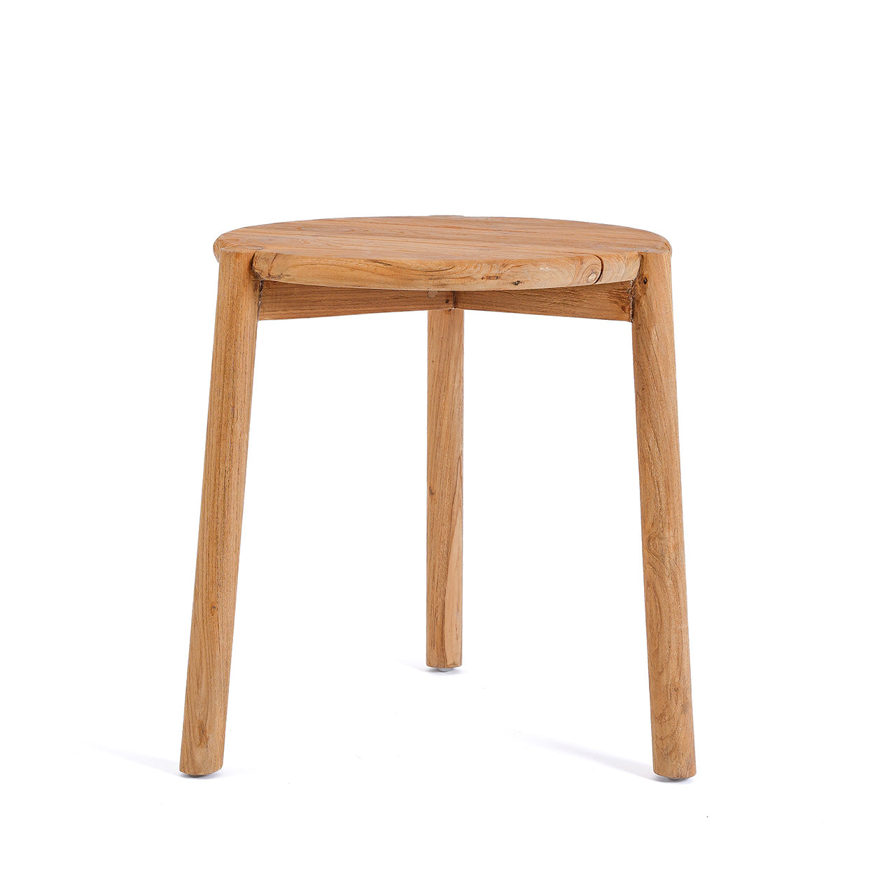 Table d’appoint ronde en teck naturel pour extérieur – Ø47 cm