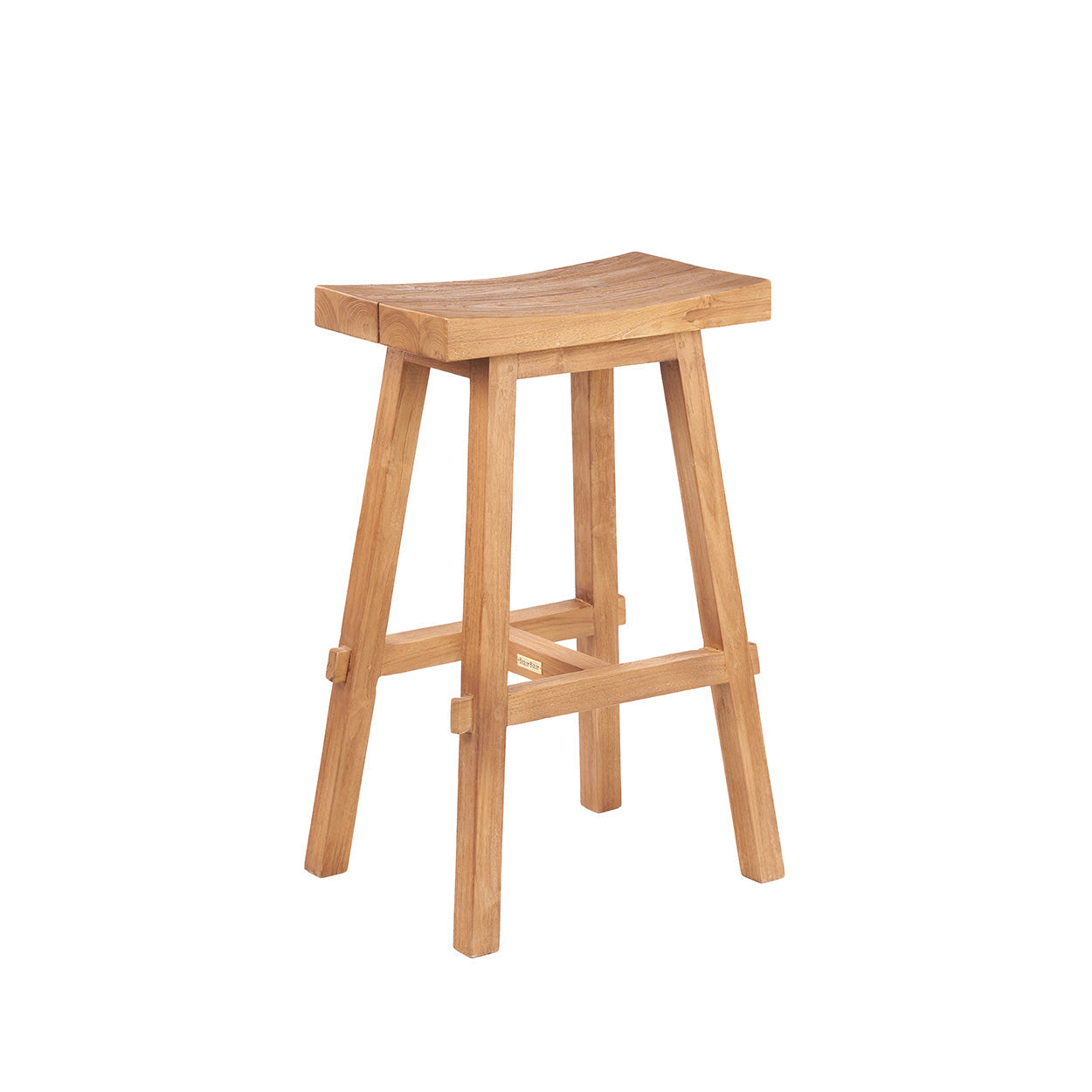Tabouret de bar extérieur en teck recyclé 47x28 cm
