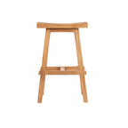 Tabouret de bar extérieur en teck recyclé 47x28 cm