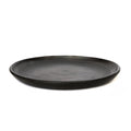 Assiette ronde en terracotta brûlée – Noir mat - Ø30 cm