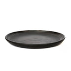 Assiette ronde en terracotta brûlée – Noir mat - Ø30 cm