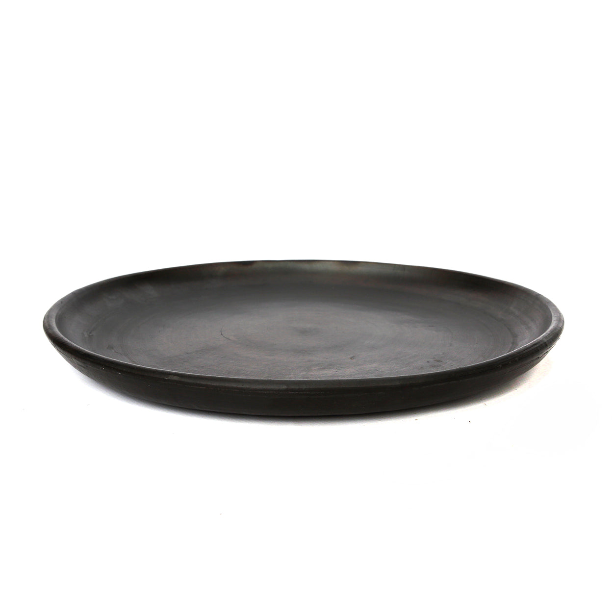Assiette ronde en terracotta brûlée – Noir mat - Ø30 cm