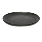 Assiette ronde en terracotta brûlée – Noir mat - Ø30 cm