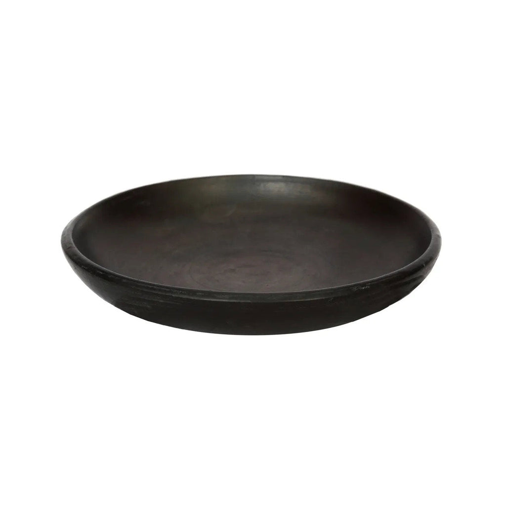 Assiette ronde en terre cuite brûlée – Noir profond – Ø26 cm