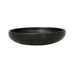 Assiette creuse en terre cuite brûlée noire ronde