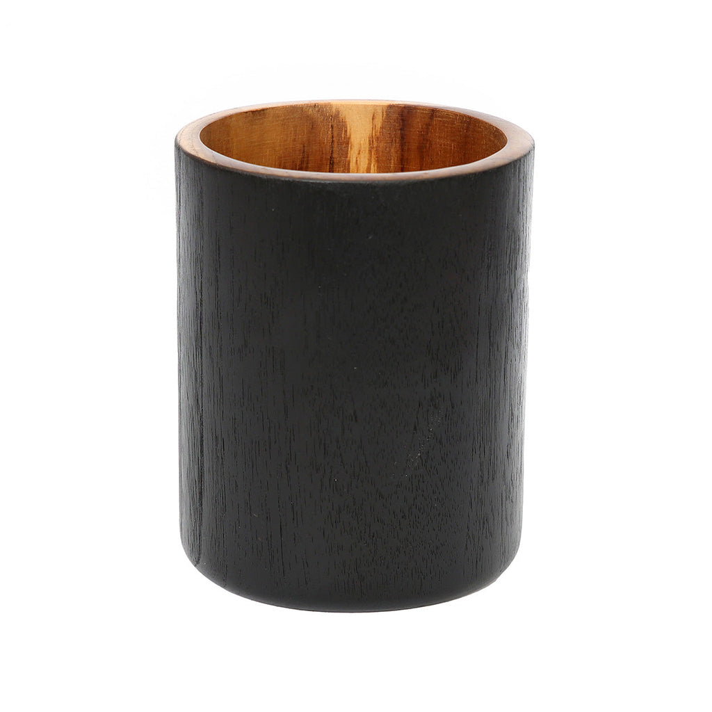 Vase rond en bois de teck naturel 15 cm