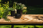 Vase rond en bois de teck naturel 15 cm