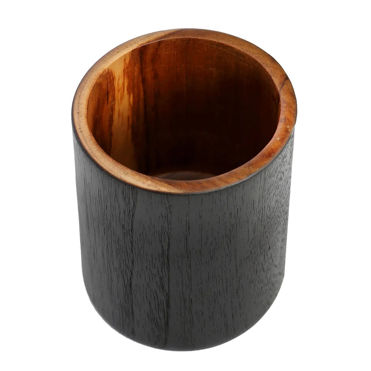 Vase rond en bois de teck naturel 15 cm