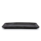 Plateau à sushi rectangulaire en terre cuite noire aspect mat