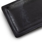 Plateau à sushi rectangulaire en terre cuite noire aspect mat