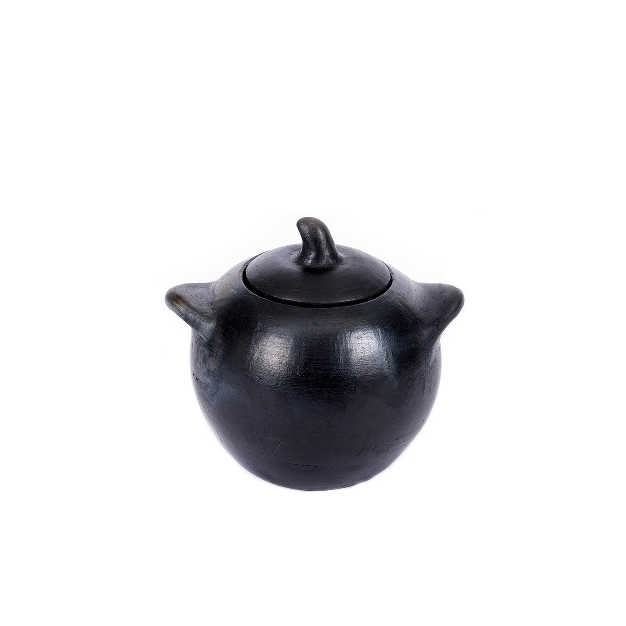 Pot en terre cuite noir brûlé fait main 10x7x8 cm
