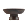 Coupe sur pied en céramique terre cuite texturée aspect patiné – Ø30 cm