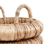 Panier en jacinthe d'eau naturel avec poignées 66 cm