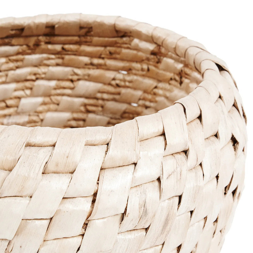 Panier en jacinthe d'eau tressée – Ø41 cm