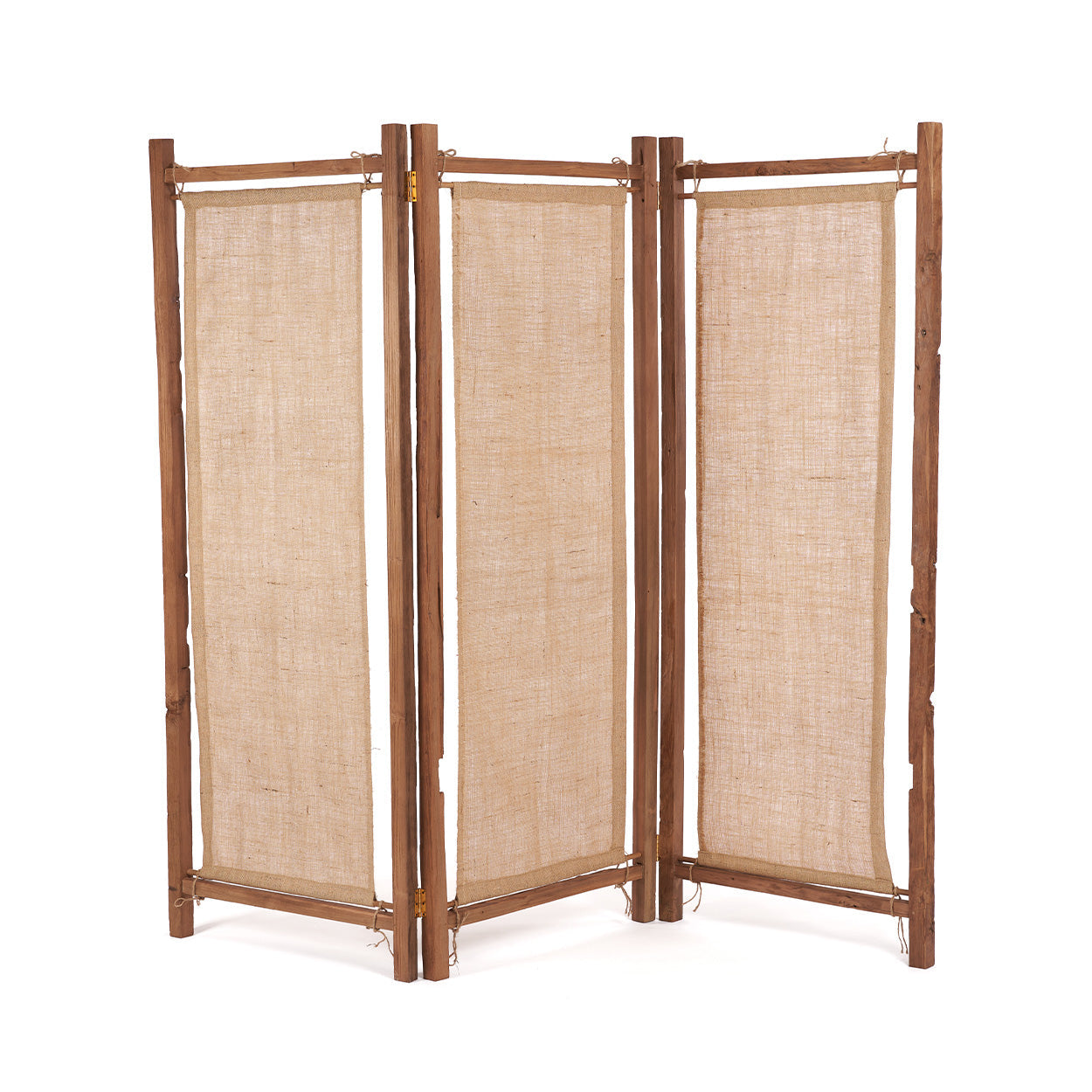 Séparateur de pièce en teck recyclé et jute naturel
