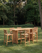 Tabouret de bar en bois recyclé et rotin tressé naturel avec dossier