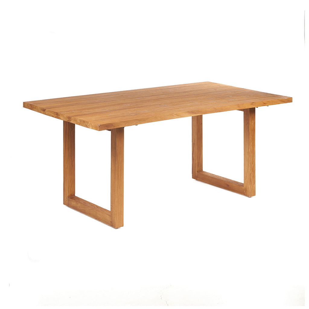Table à manger extérieure en teck massif naturel – 180x100 cm