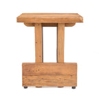 Tabouret bloc en teck massif ajouré - 40x40 cm