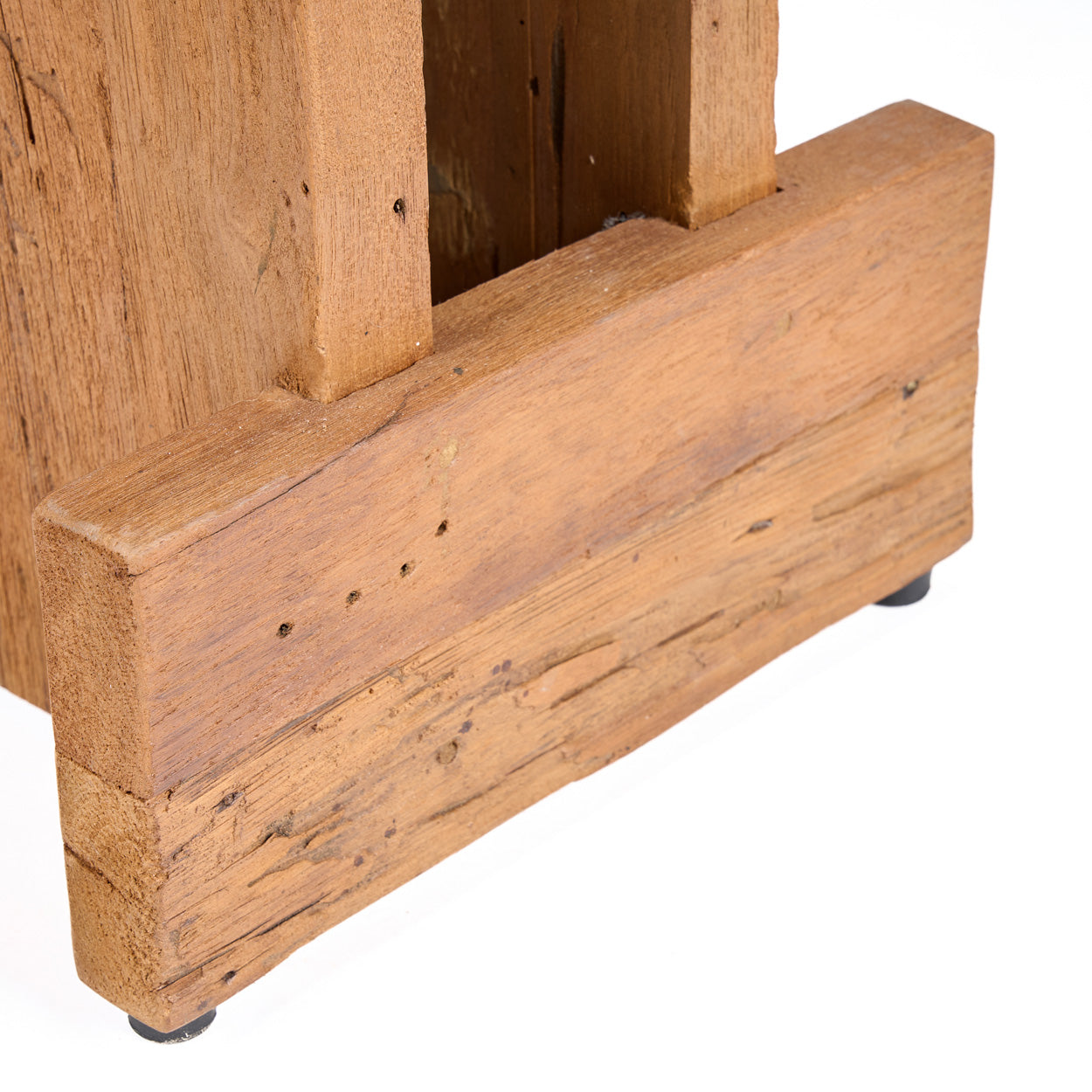 Tabouret bloc en teck massif ajouré - 40x40 cm