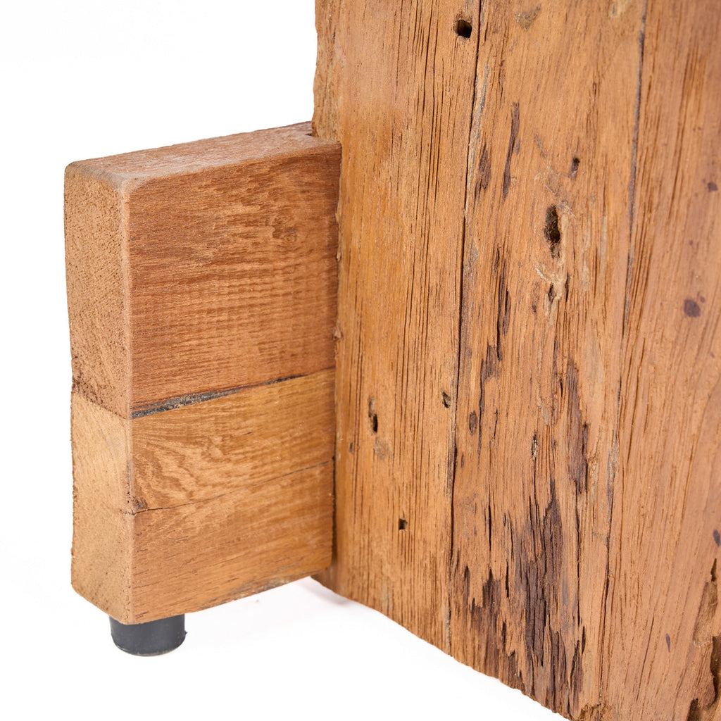 Tabouret bloc en teck massif ajouré - 40x40 cm