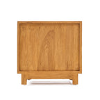 Chevet en teck et rotin naturel pour chambre 2 tiroirs – 51x48 cm