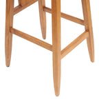 Tabouret de bar en teck naturel avec dossier incliné – H109 cm