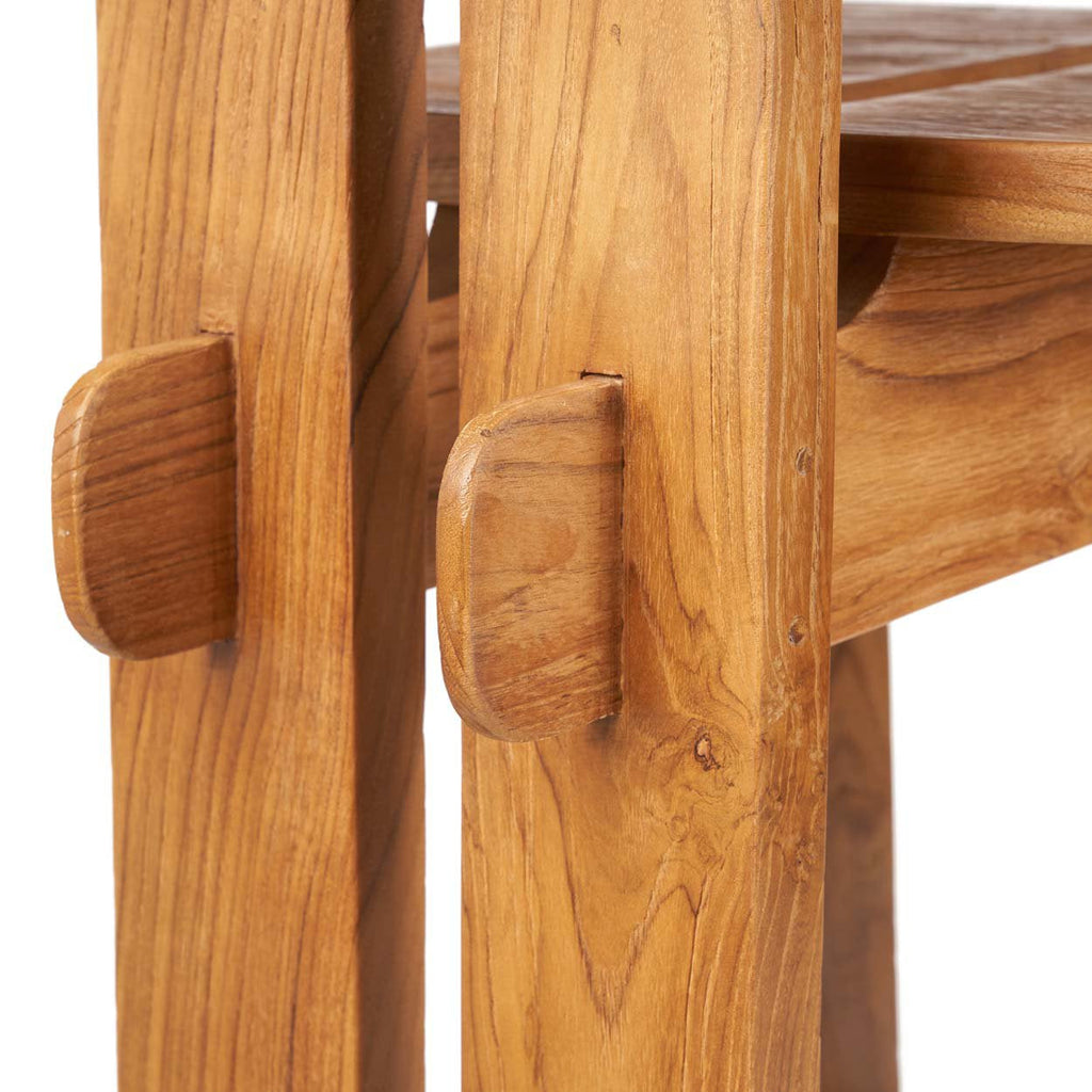 Tabouret de bar en teck naturel 108 cm intérieur/extérieur