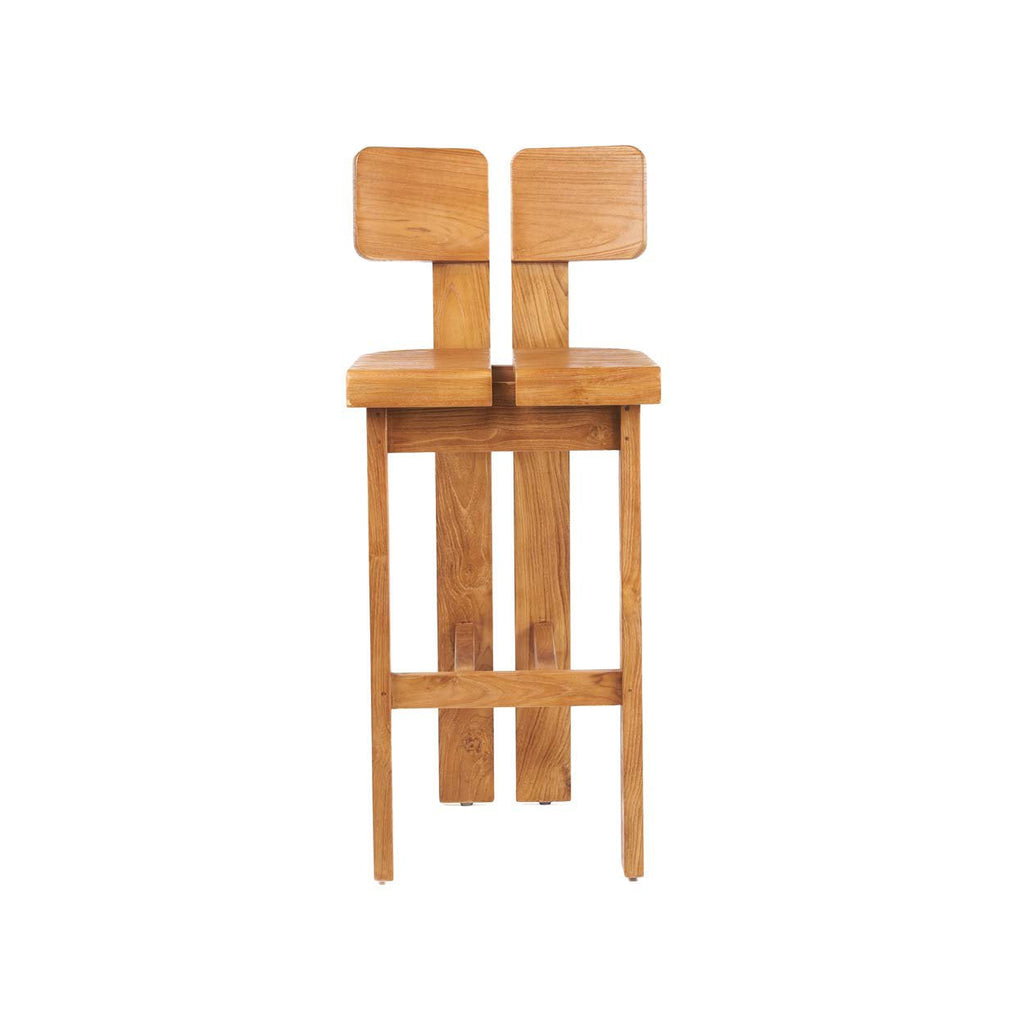 Tabouret de bar en teck naturel 108 cm intérieur/extérieur