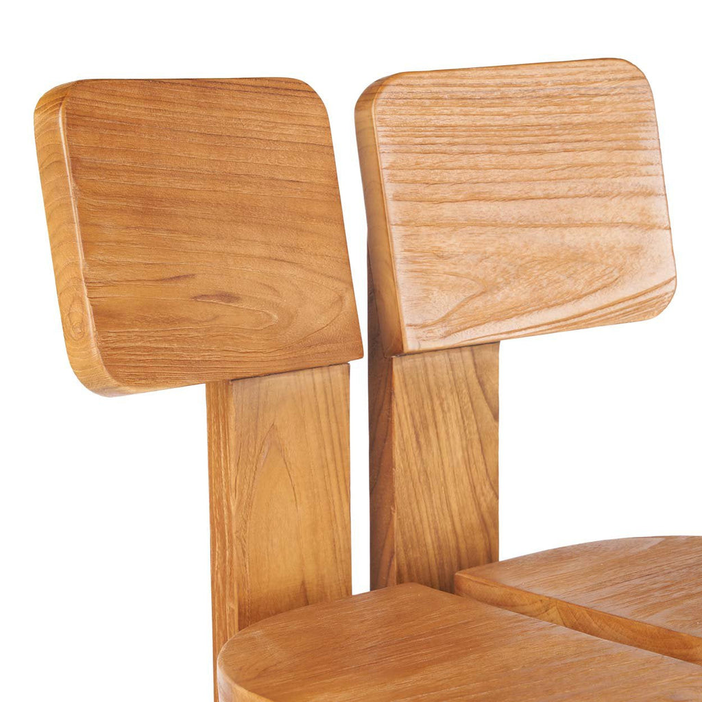 Tabouret de bar en teck naturel 108 cm intérieur/extérieur