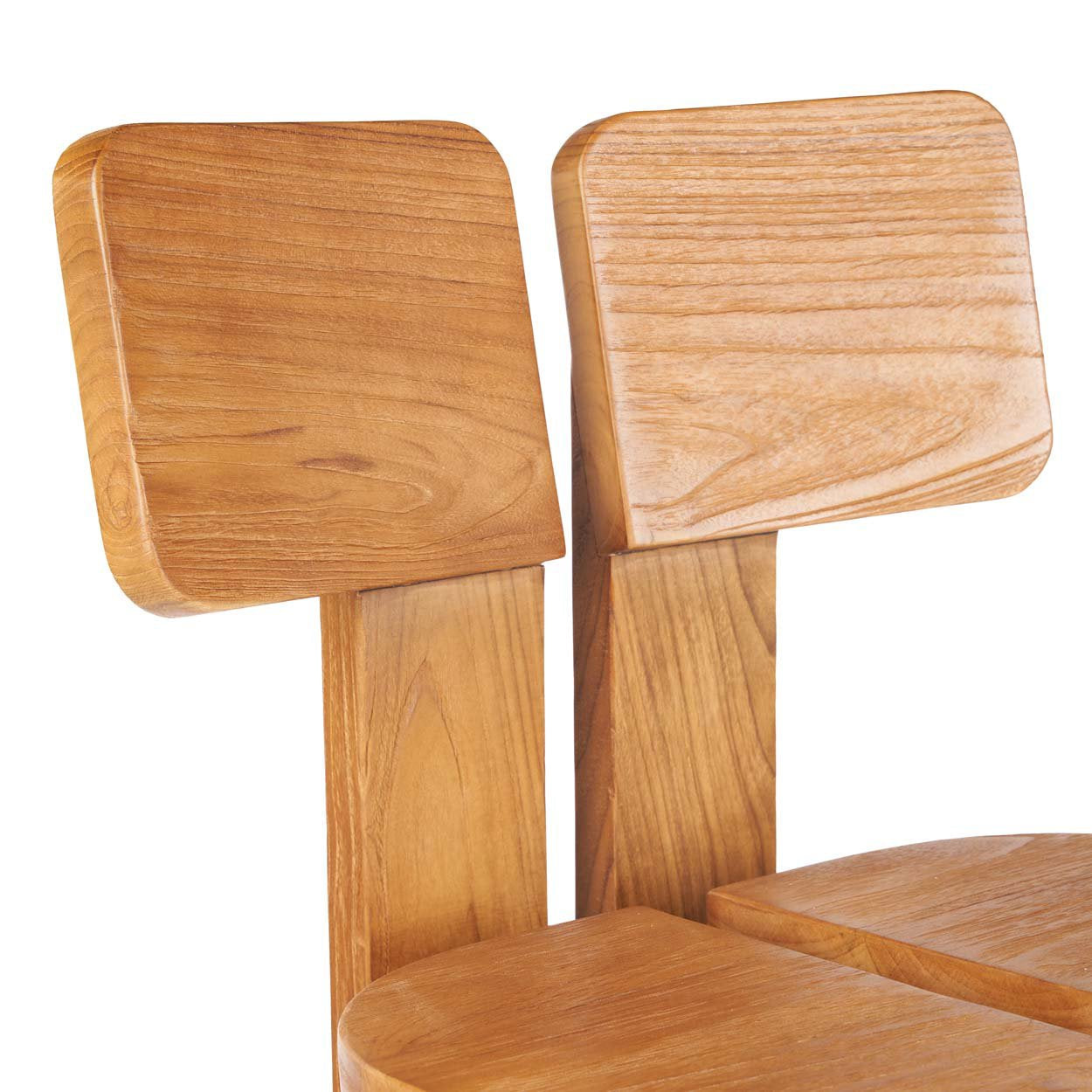 Tabouret de bar en teck naturel 108 cm intérieur/extérieur