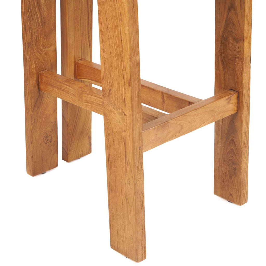 Tabouret de bar en teck naturel 108 cm intérieur/extérieur