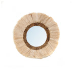 Miroir mural en herbe naturelle ronde 60 cm