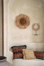 Miroir mural en herbe naturelle ronde 60 cm