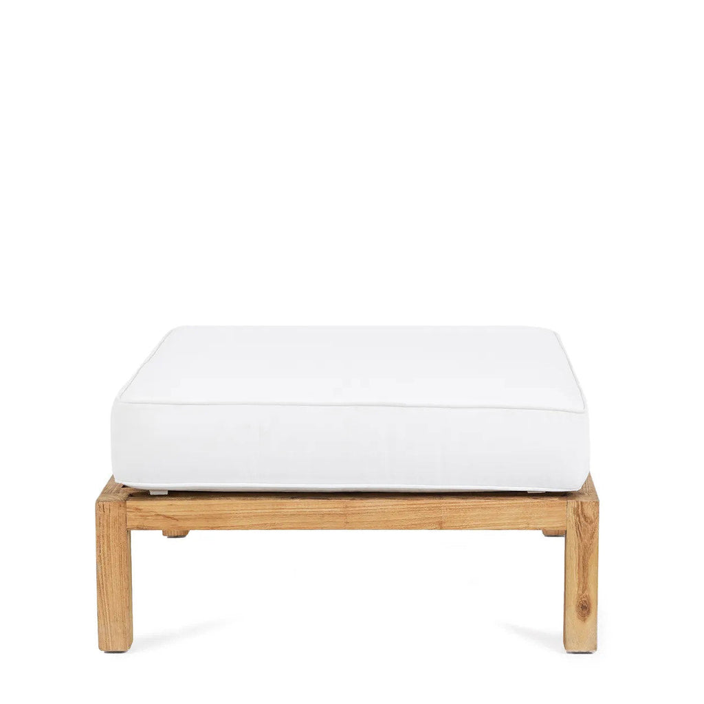 Pouf carré modulaire en teck recyclé 80x80 naturel blanc