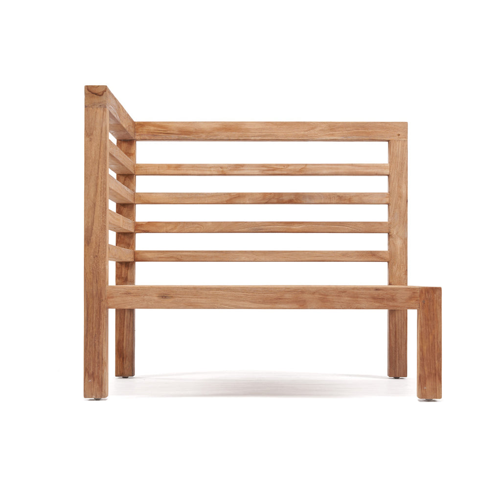 Fauteuil d’angle modulable en teck recyclé 80x80 naturel