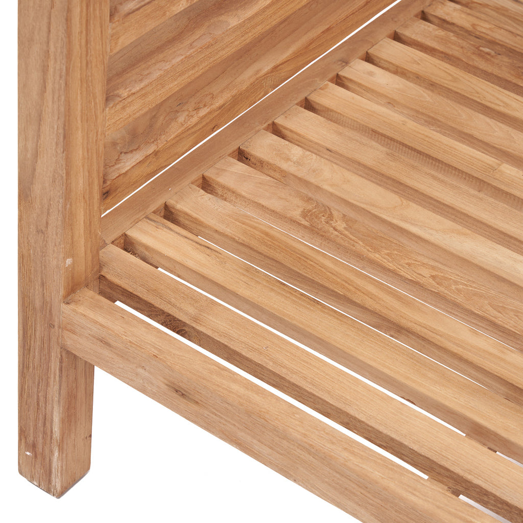 Fauteuil d’angle modulable en teck recyclé 80x80 naturel