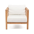 Fauteuil modulaire en teck recyclé 80x80 cm blanc naturel