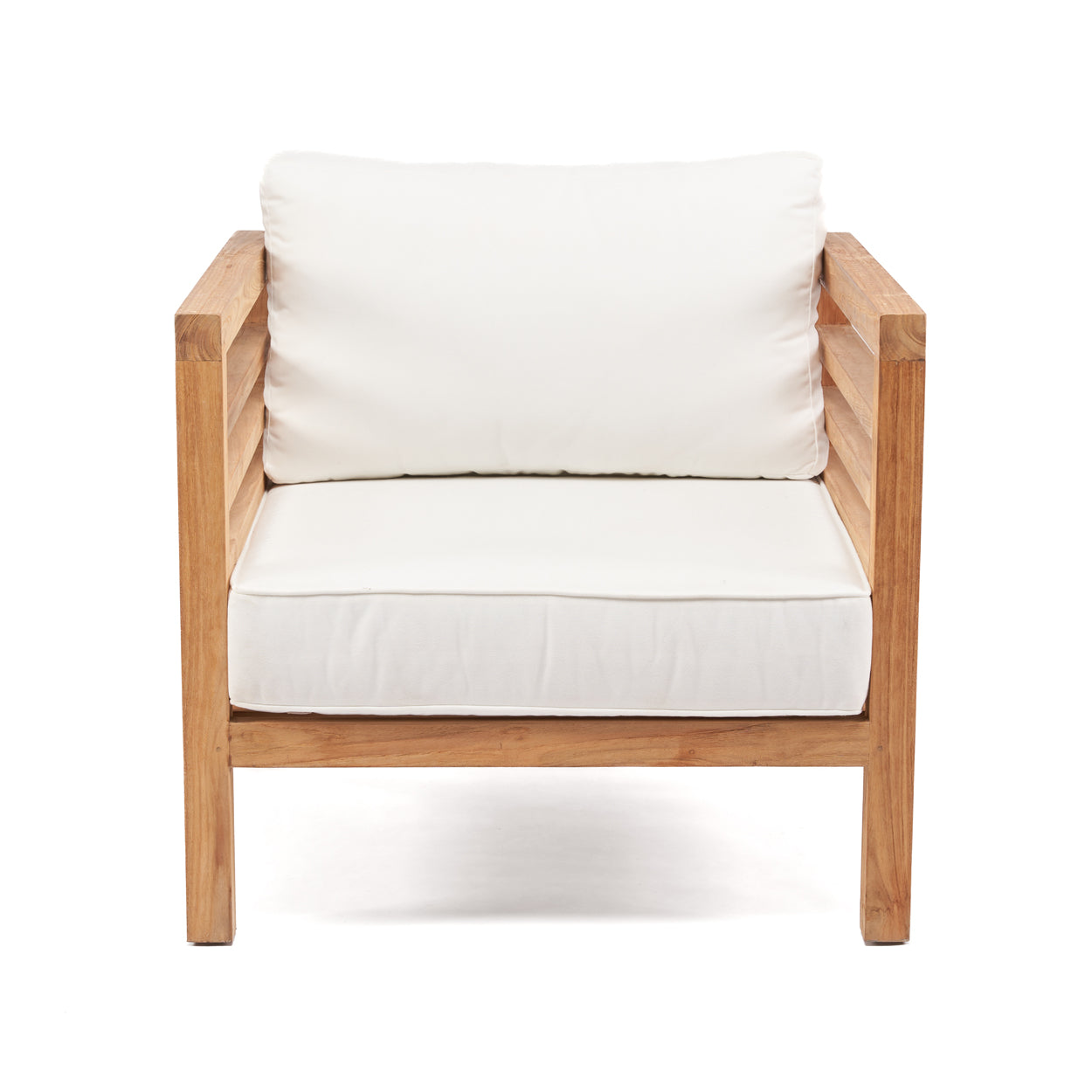 Fauteuil modulaire en teck recyclé 80x80 cm blanc naturel
