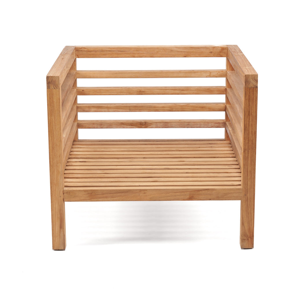 Fauteuil modulaire en teck recyclé 80x80 cm blanc naturel