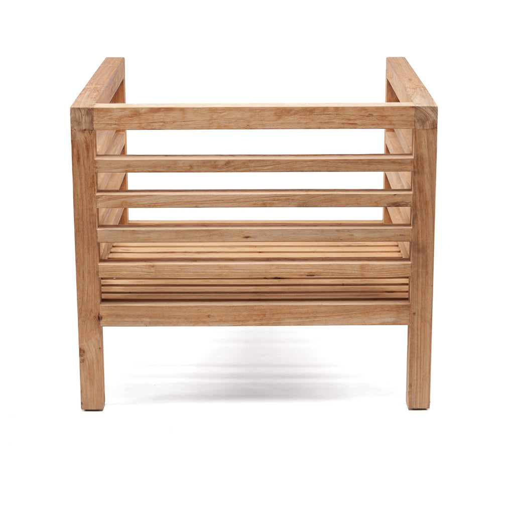 Fauteuil modulaire en teck recyclé 80x80 cm blanc naturel