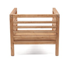 Fauteuil modulaire en teck recyclé 80x80 cm blanc naturel