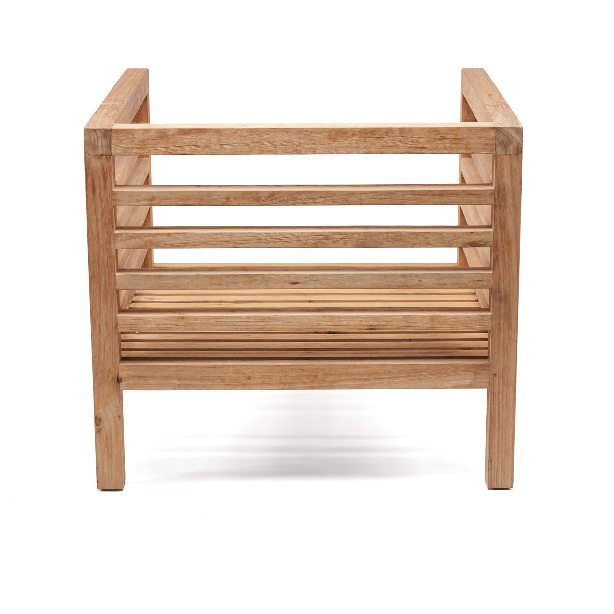 Fauteuil modulaire en teck recyclé 80x80 cm blanc naturel